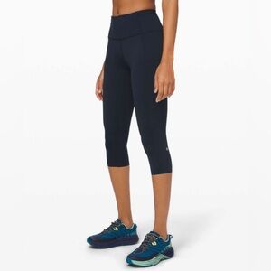 Lululemon Fast and Free Crop II 19" *Non-Reflective (True Navy)
